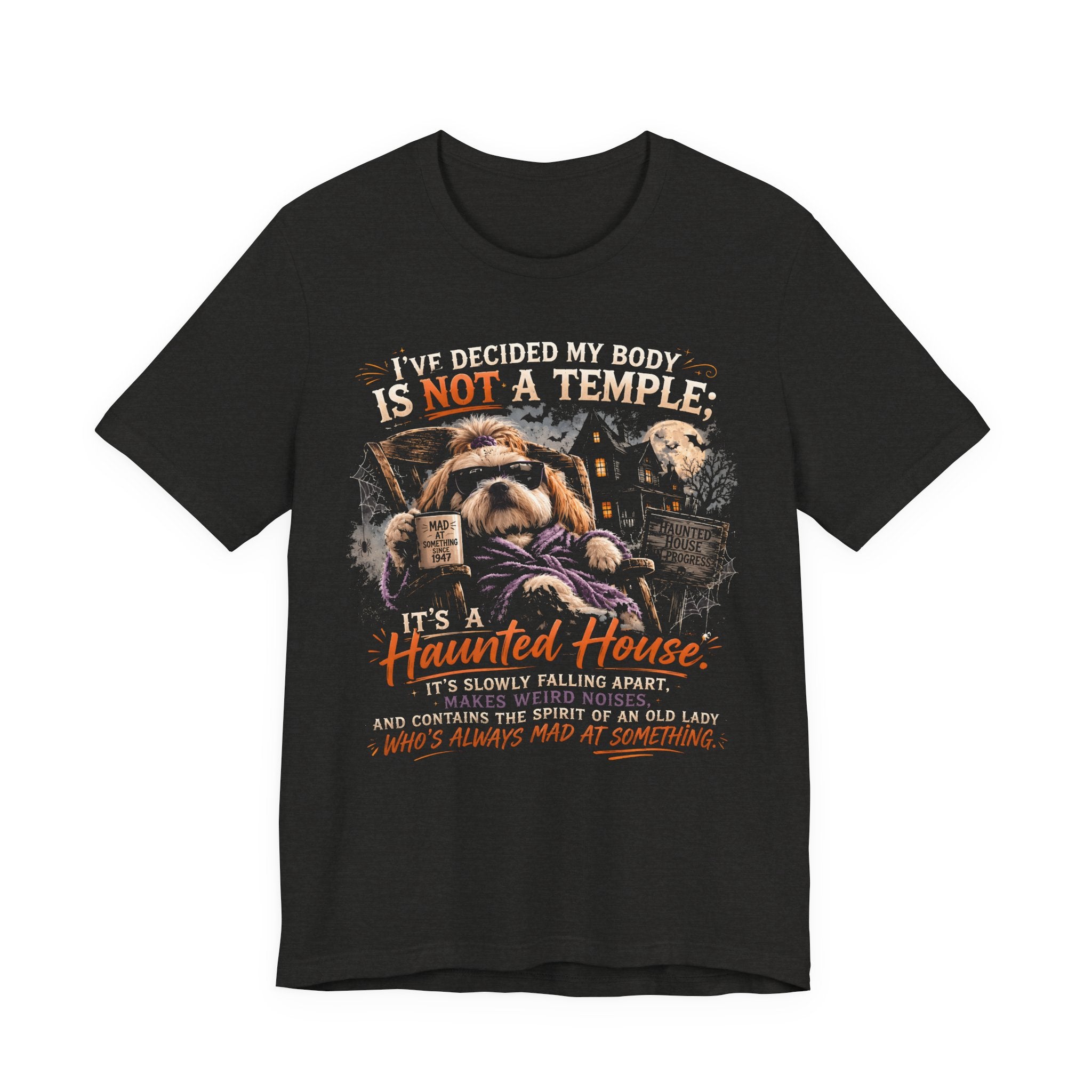 Haunted House Funny Halloween T‑Shirt — "My Body Is Not A Temple" Graphic Tee