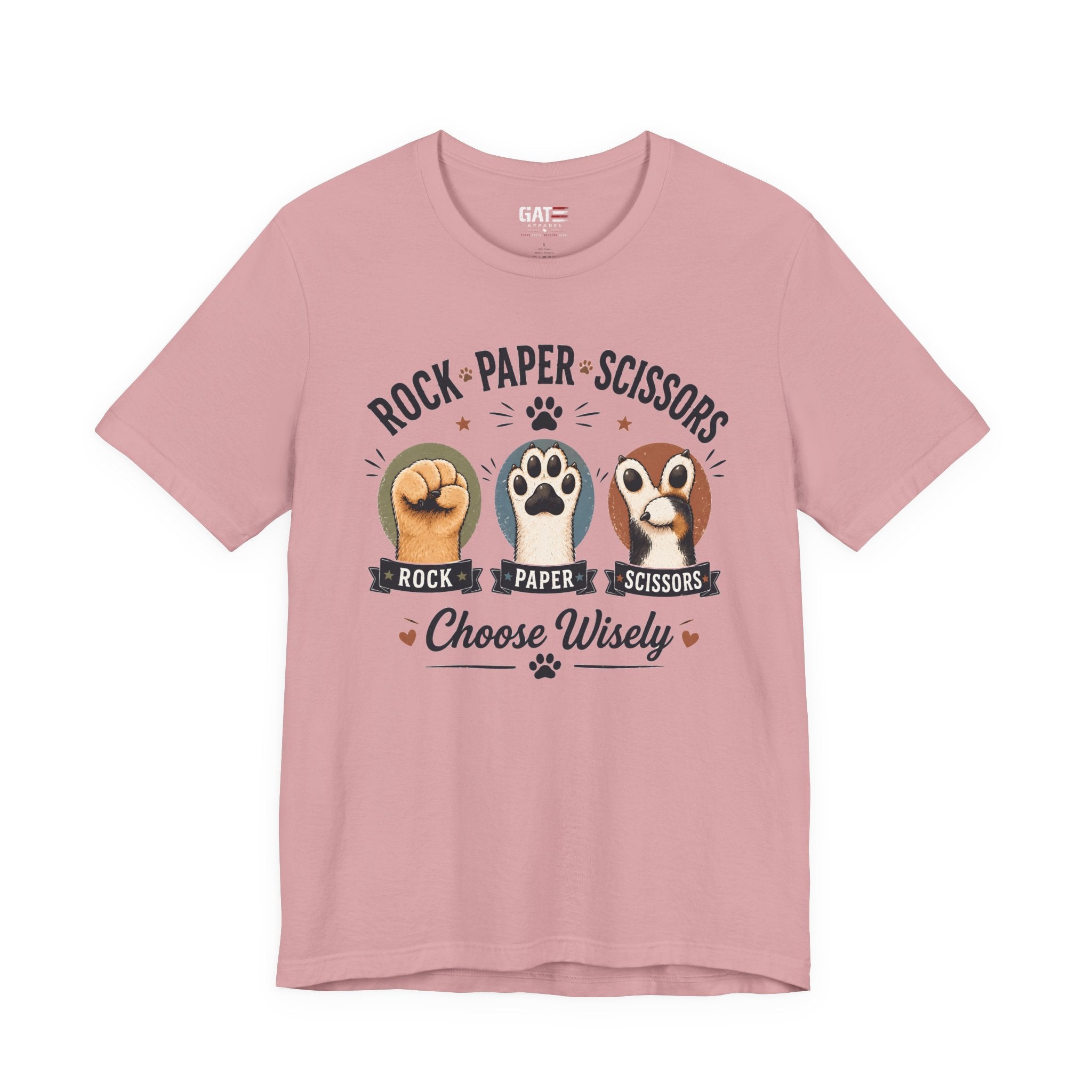 Rock Paper Scissors Cat Shirt, Funny Cat Lover Tee, Cat Paw Graphic Shirt, Cute Pet Mom Gift, Choose Wisely Cat Tee, Cat Dad Shirt