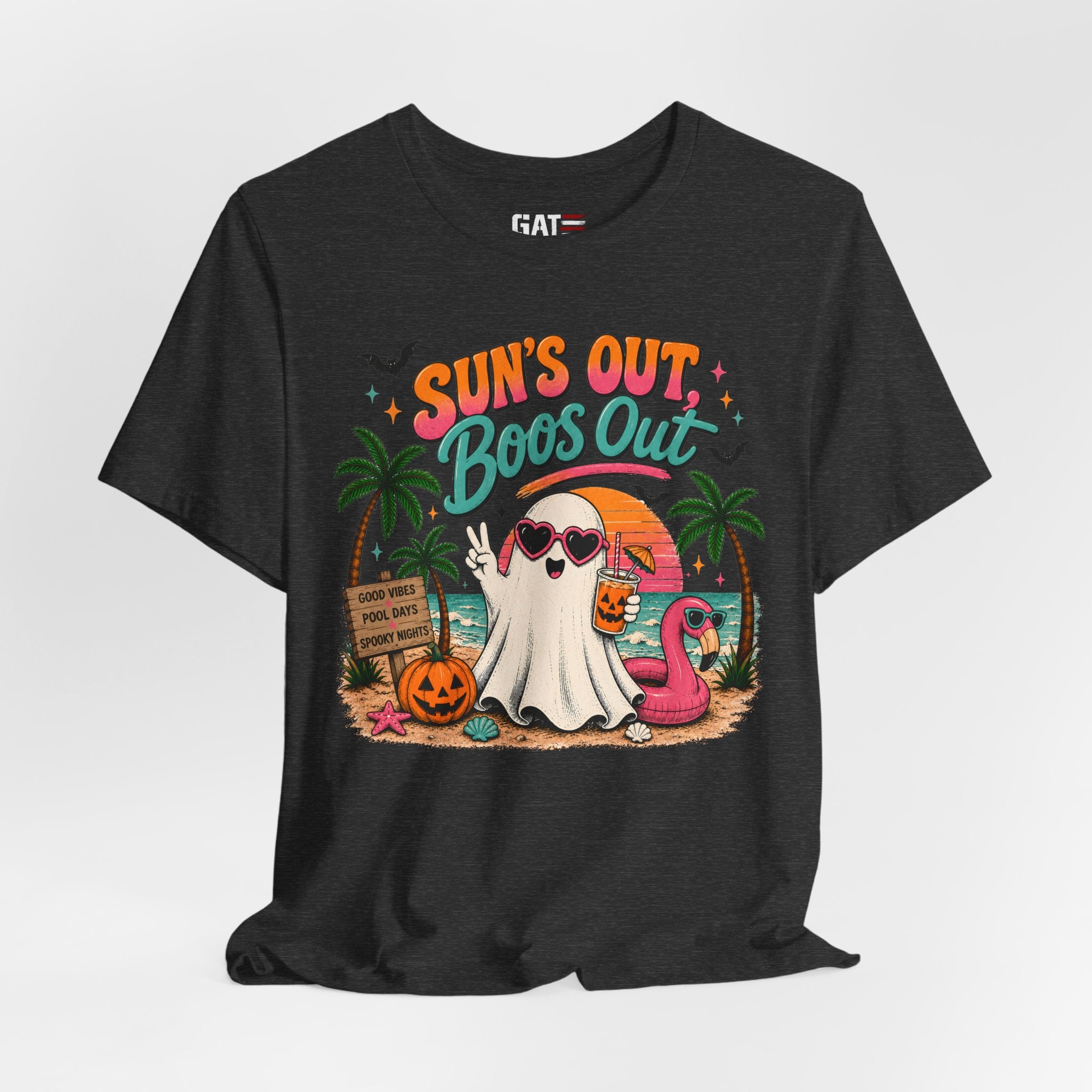 Summerween Shirt, Spooky Beach Shirt, Ghost Beach Tee, Halloween Beach Shirt, Coastal Halloween Tee, Tropical Ghost Shirt