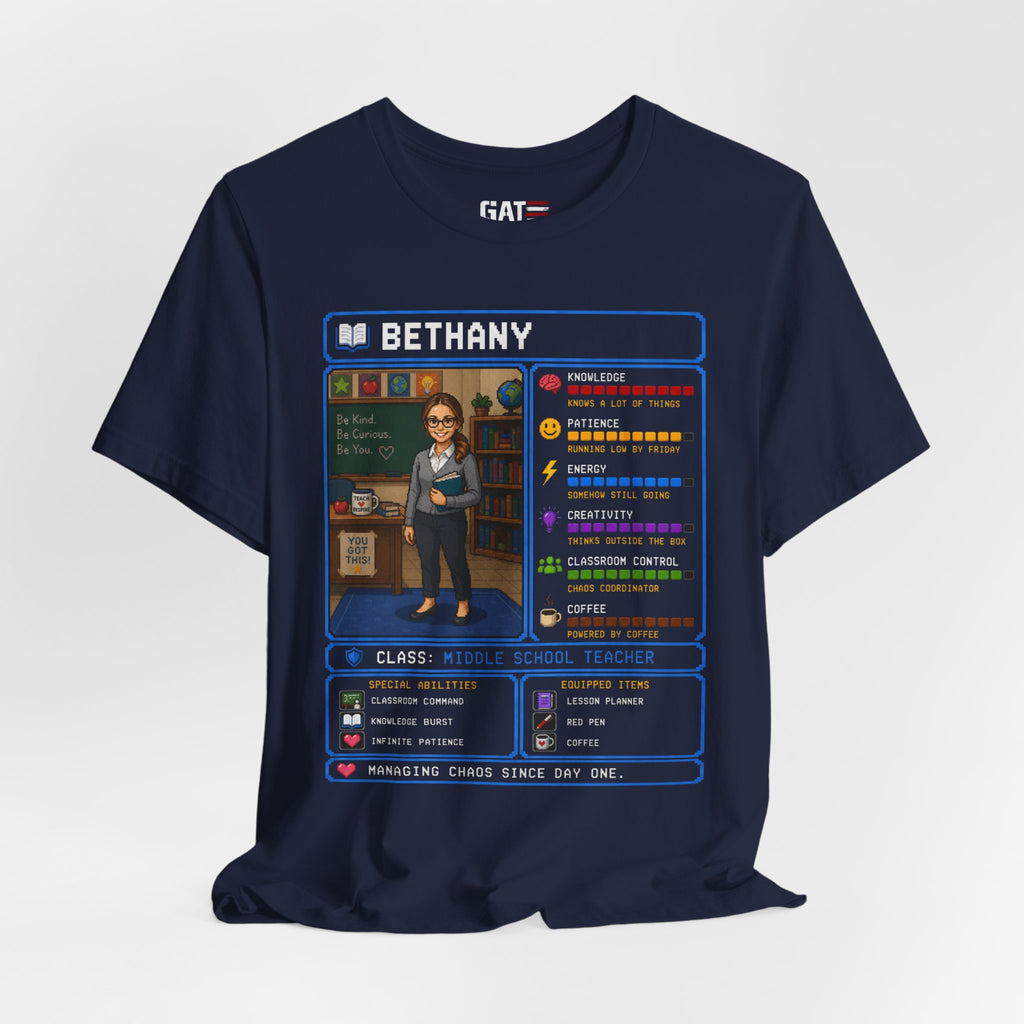 Custom Teacher RPG Character Shirt | Personalized Teacher Gift