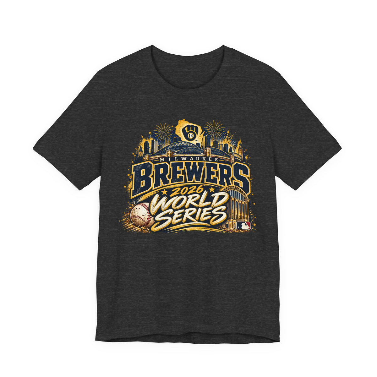 Milwaukee Brewers 2026 World Series skyline baseball T-shirt - alternate product photo 4