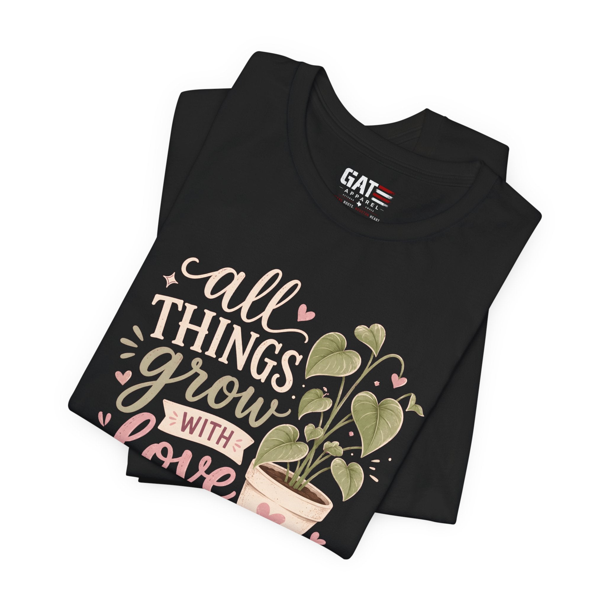 Plant Lover Shirt, All Things Grow With Love Shirt, Gardening Shirt, Botanical Tee, Plant Mom Gift, Flower Lover