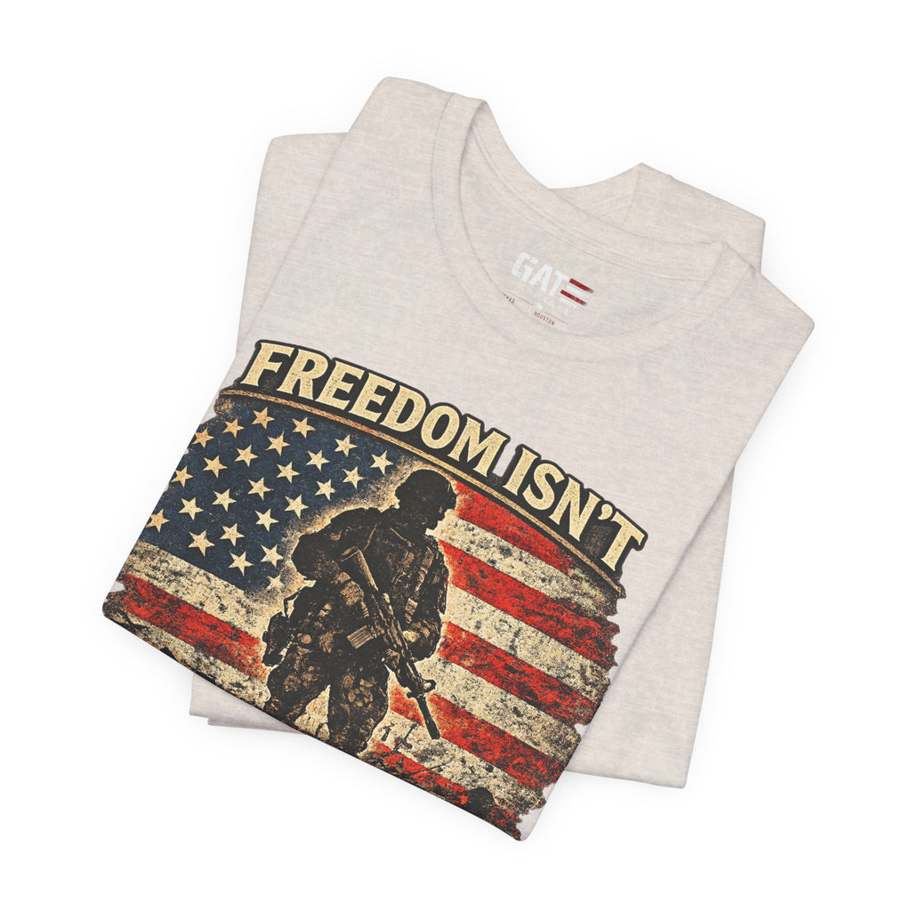 Freedom Isn't Inherited Tee — Patriotic Veteran American Flag T‑Shirt (1776–2026)
