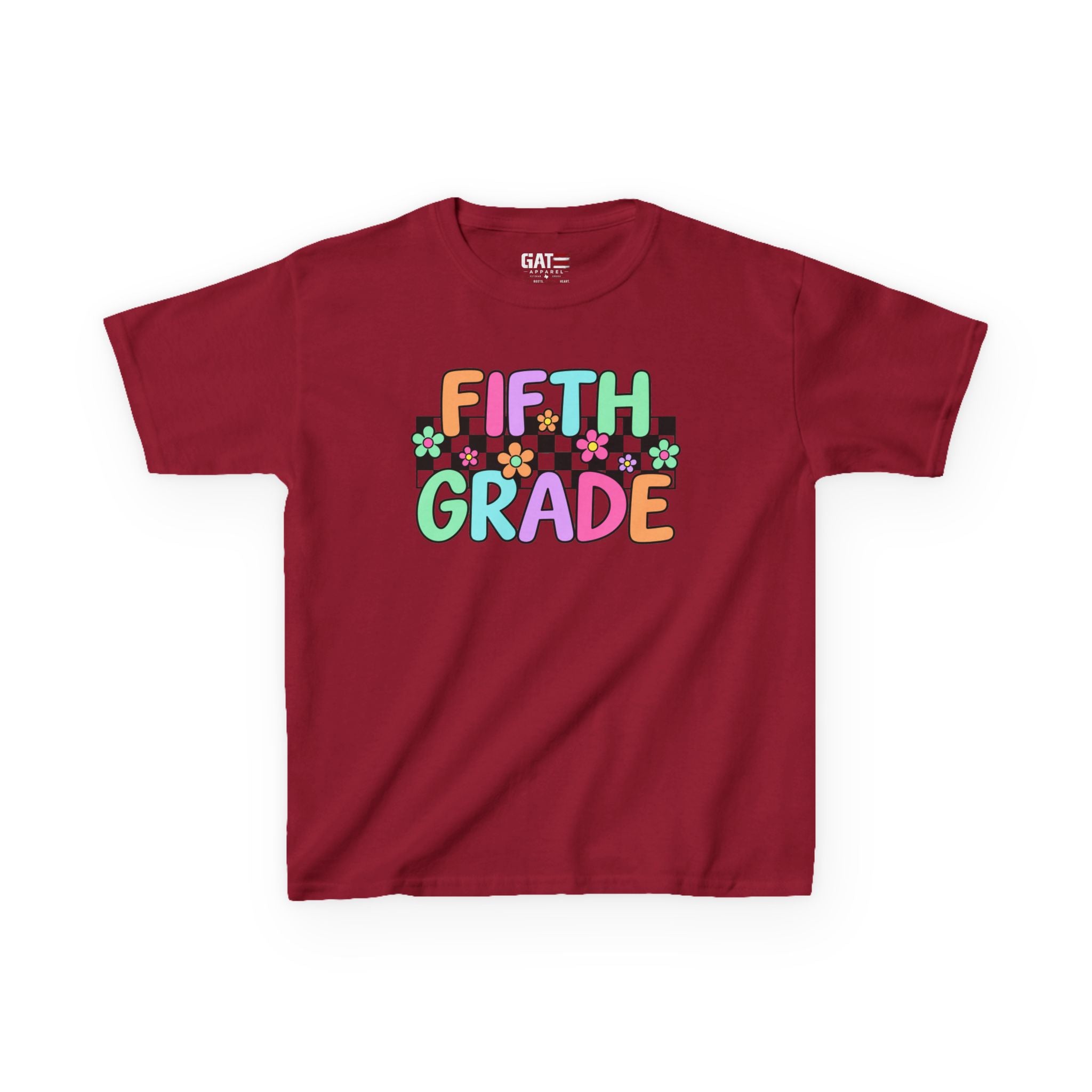 Custom Grade Level Shirt for Kids – Retro Checkered Floral Back to School Tee