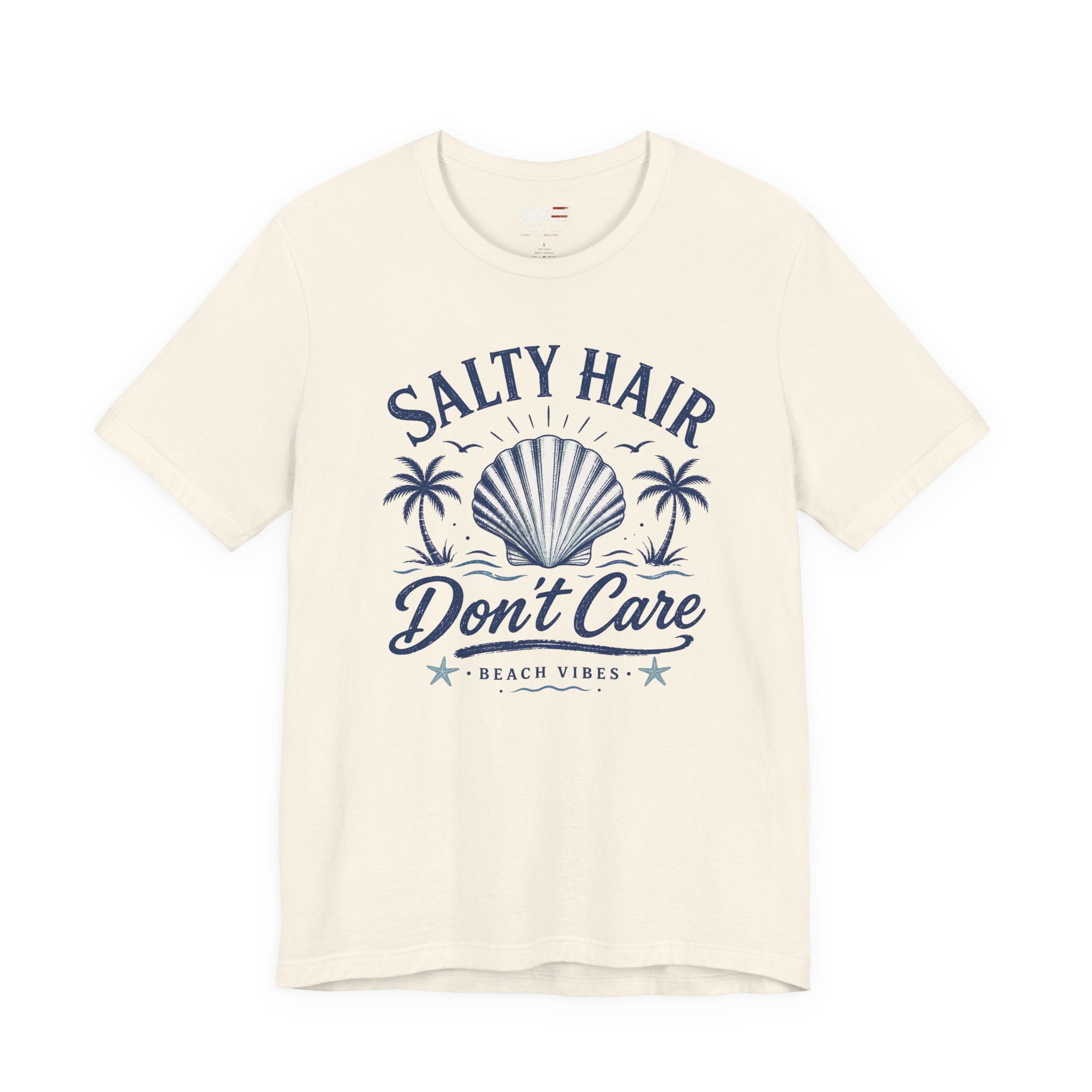Salty Hair Don't Care T‑Shirt — Beach Vibes Shell Graphic Tee