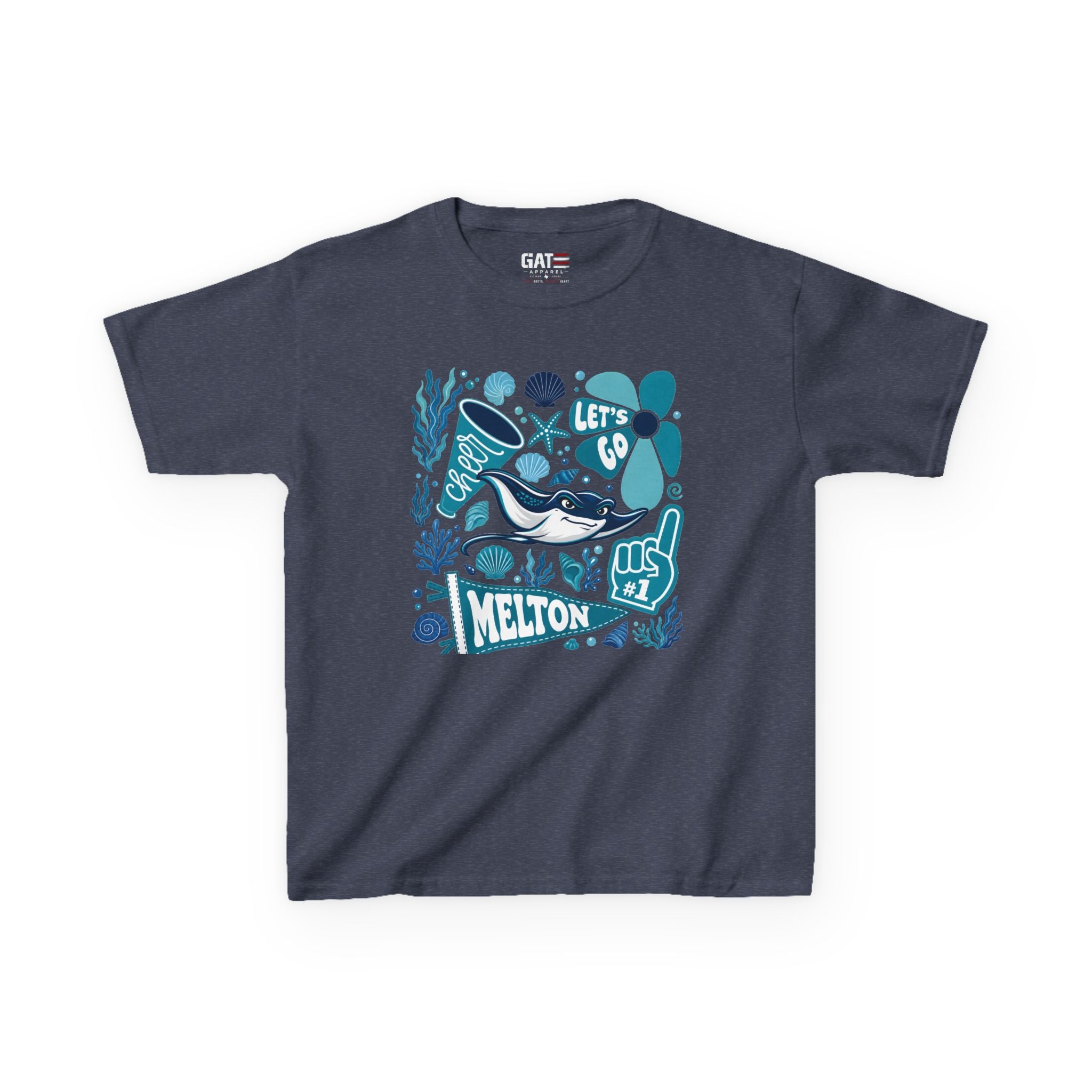 Melton Kids Tee — Blue Ocean Surf Graphic "Melton"