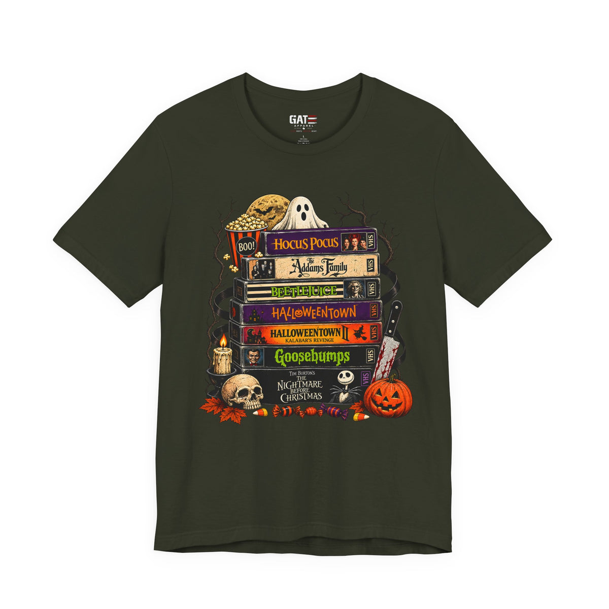 Halloween Movie Stack Shirt | Spooky Classics Tee