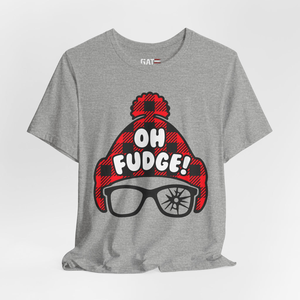 Oh Fudge! Plaid Beanie Graphic Tee — Funny Holiday Winter Shirt