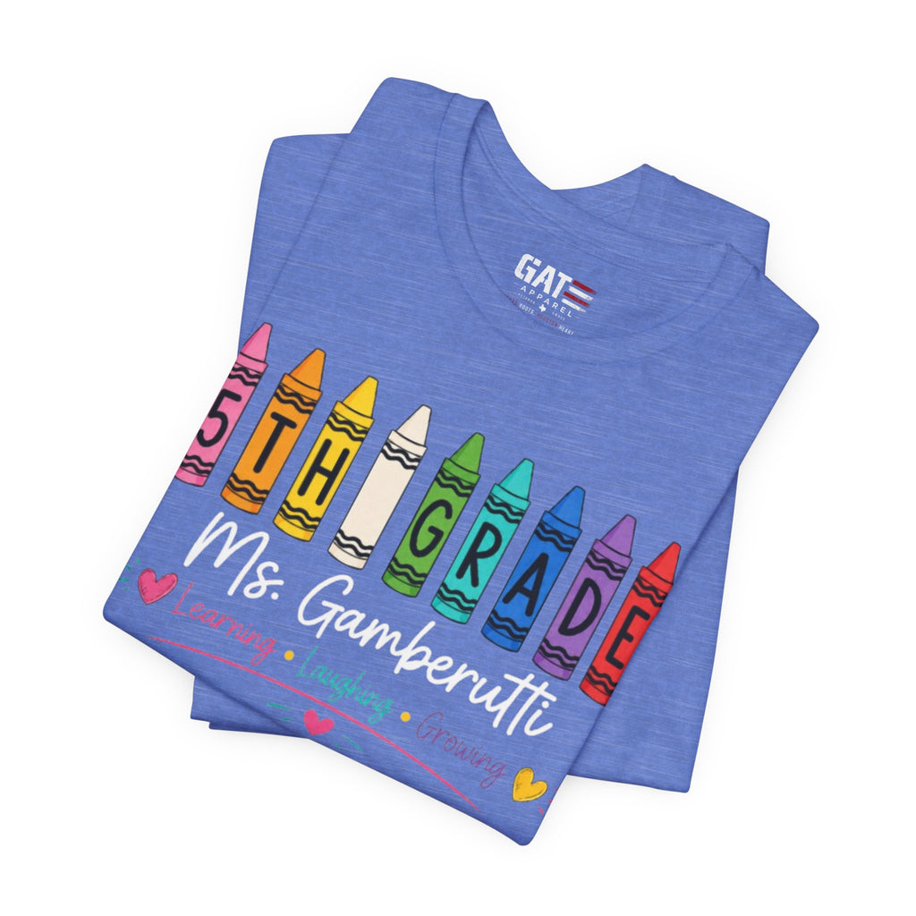 Customize Grade Level and Name Teacher Crayon Shirt