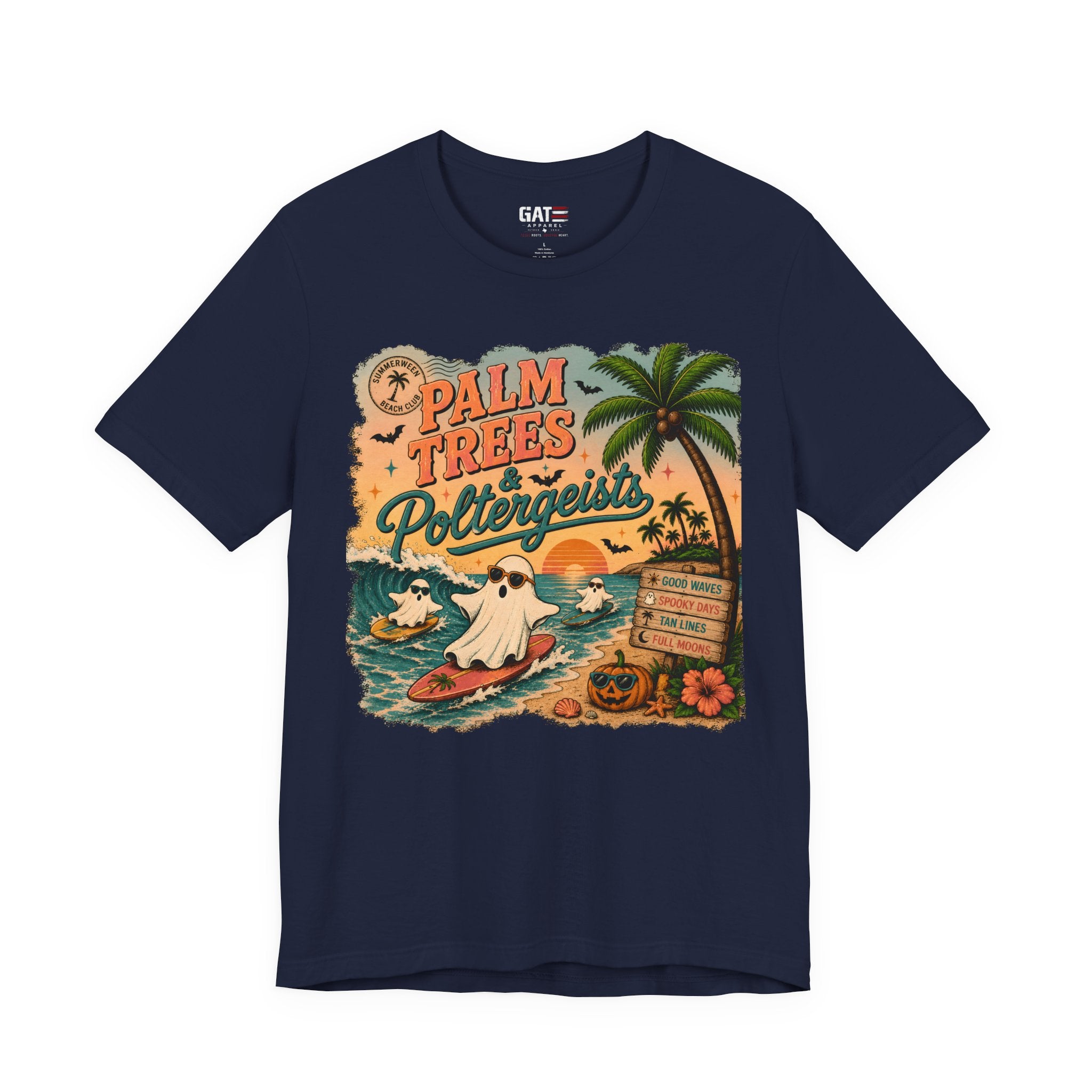 Summerween Shirt, Spooky Beach Shirt, Ghost Beach Tee, Halloween Beach Shirt, Coastal Halloween Tee, Tropical Ghost Shirt