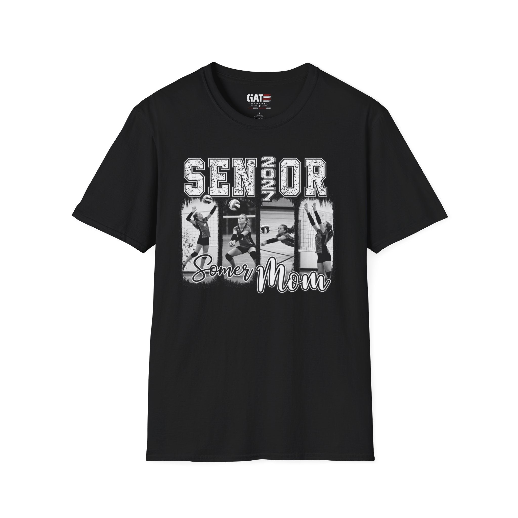 Senior Volleyball Mom T‑Shirt Personalized Photos and Name