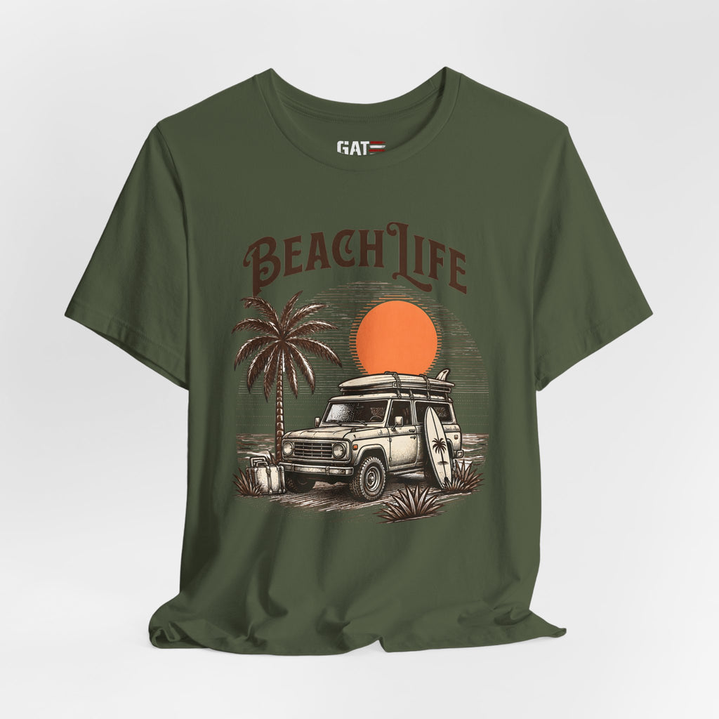 Beach Life Shirt, Retro VW Bus T Shirt, Vintage Camper Van Tee, Coastal Vacation Shirt, Summer Beach Graphic Tee, Surf Style Shirt, Van Life
