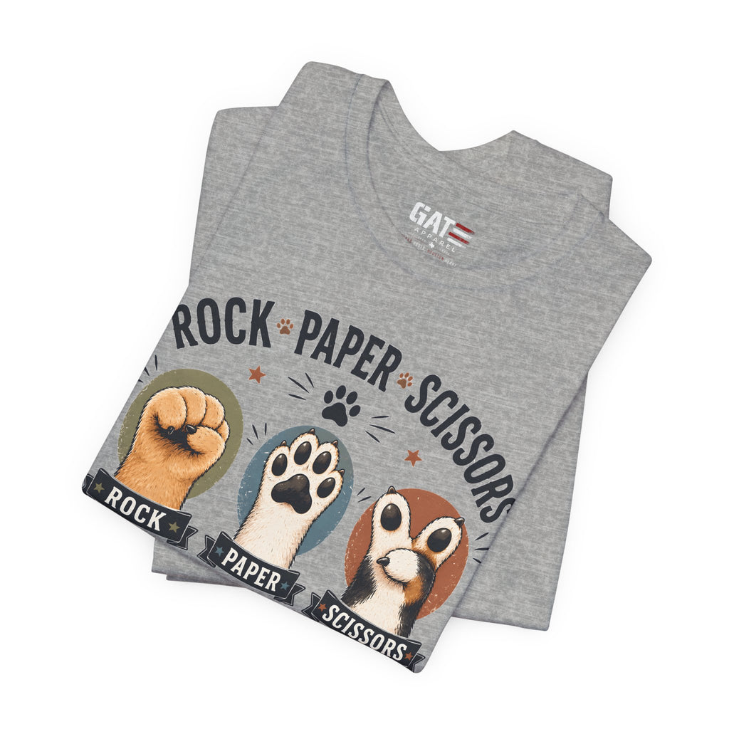 Rock Paper Scissors Cat Shirt, Funny Cat Lover Tee, Cat Paw Graphic Shirt, Cute Pet Mom Gift, Choose Wisely Cat Tee, Cat Dad Shirt