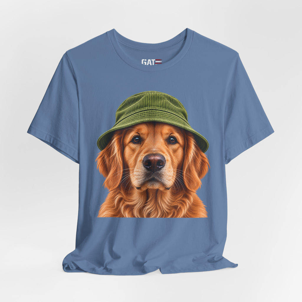 Golden retriever wearing a beanie graphic T-shirt - alternate product photo 22