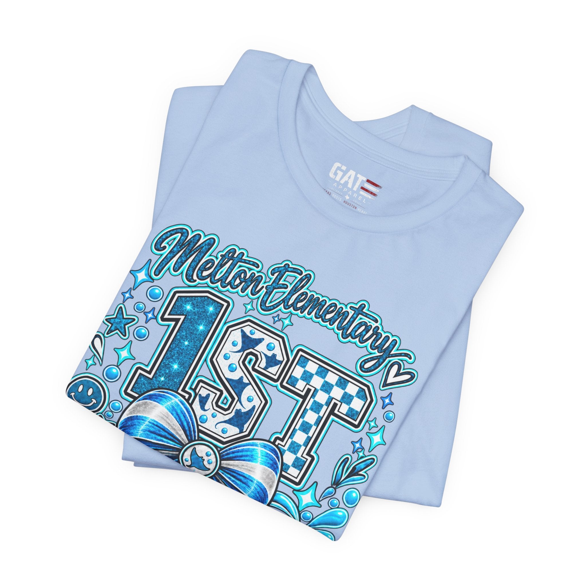 Melton 1st Grade School T‑Shirt — Bow Design
