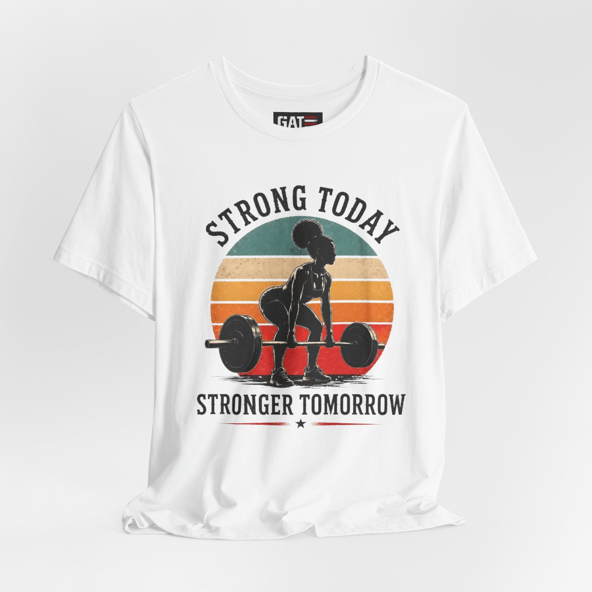 Strong Today Stronger Tomorrow Shirt, Women's Gym Shirt, Retro Weightlifting Tee, Fitness Gift for Women