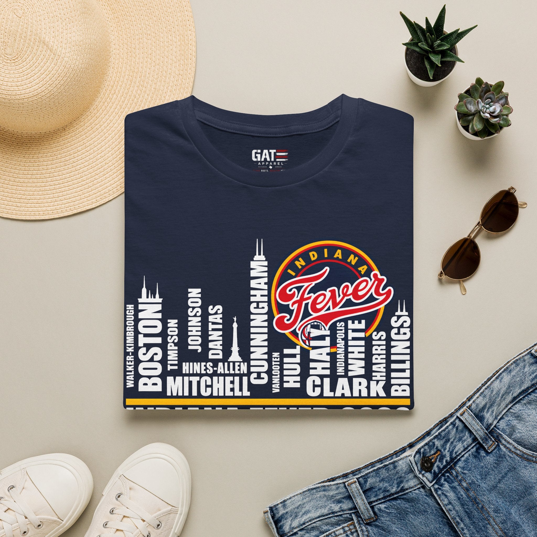 Indiana Fever Team Shirt Caitlin Clark Sophie Cunningham WNBA Basketball Tee