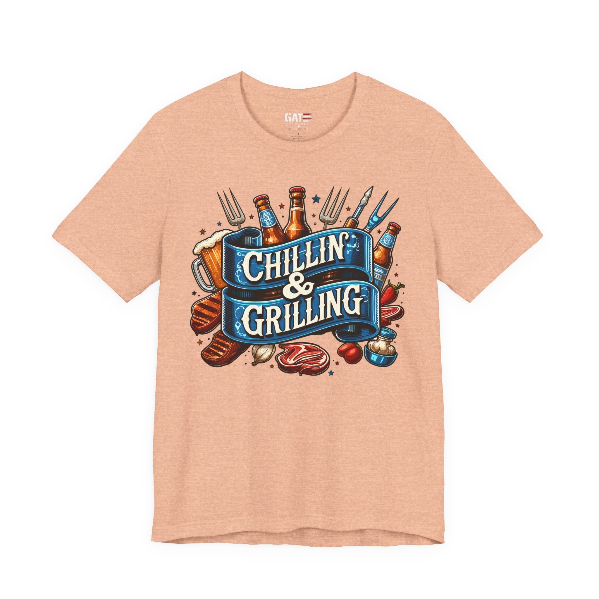 Chillin' & Grilling T-Shirt – BBQ Beer Grill Graphic Tee for Backyard Cookouts