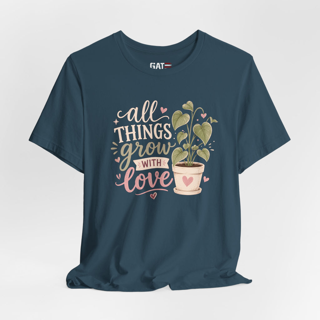 Plant Lover Shirt, All Things Grow With Love Shirt, Gardening Shirt, Botanical Tee, Plant Mom Gift, Flower Lover