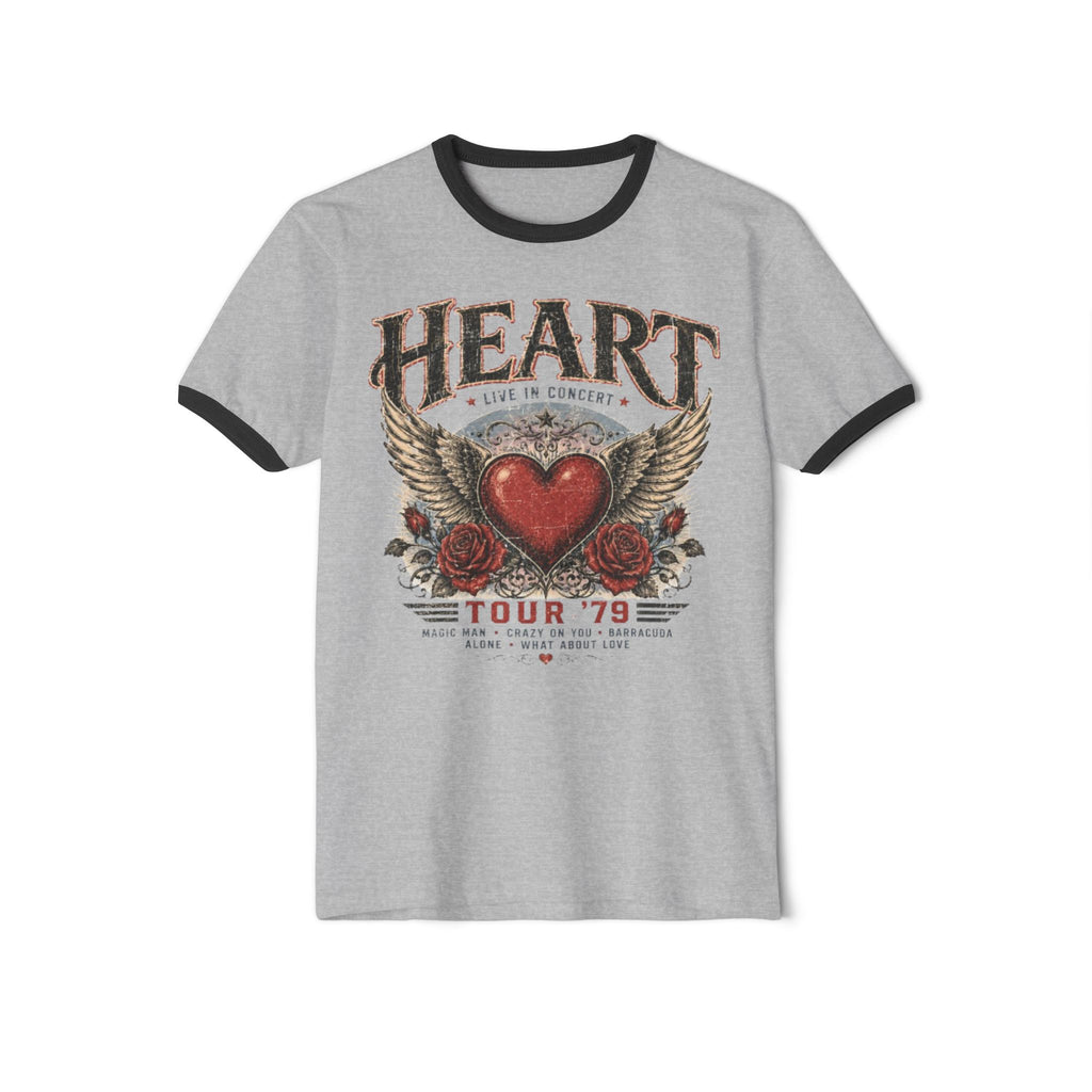 Heart Tour '79 Ringer T‑Shirt — Vintage Winged Heart Band Tee