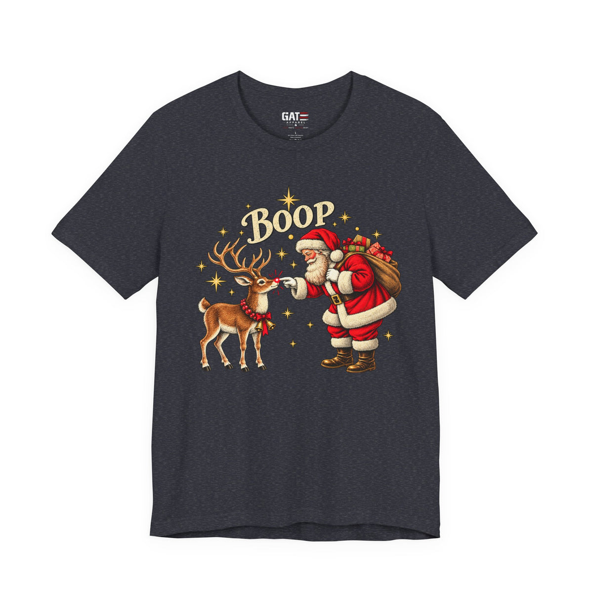 Santa and Reindeer Boop Christmas Graphic T-Shirt - product image 10