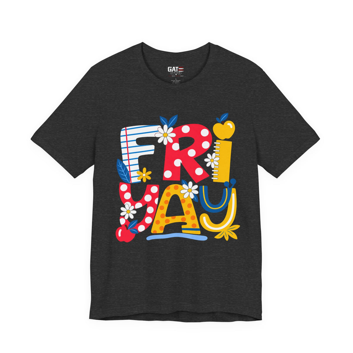FRIYAY Teacher Shirt | Colorful Floral Classroom Tee