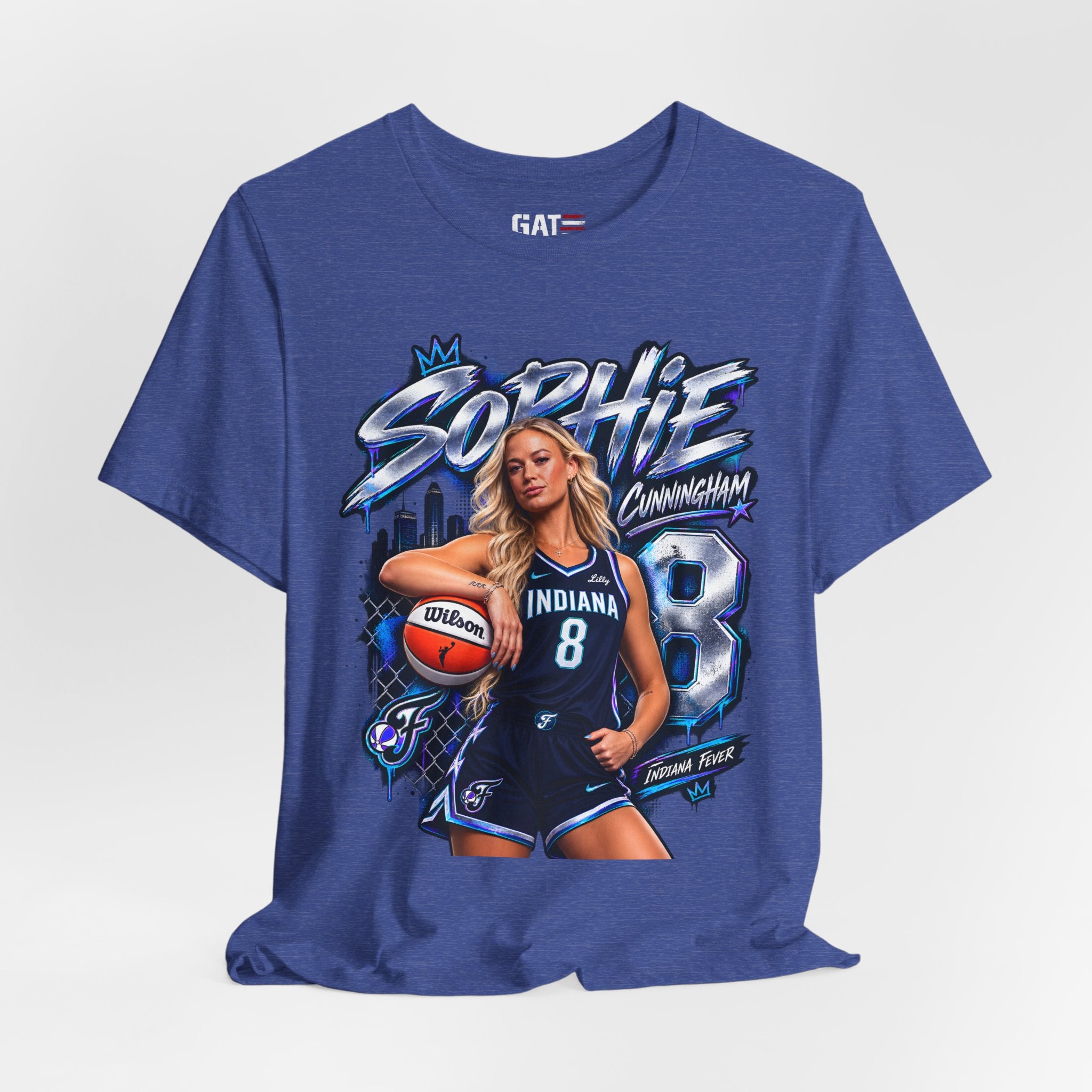 Sophie Cunningham Indiana Fever WNBA Basketball Graphic T Shirt Women's Fan Tee