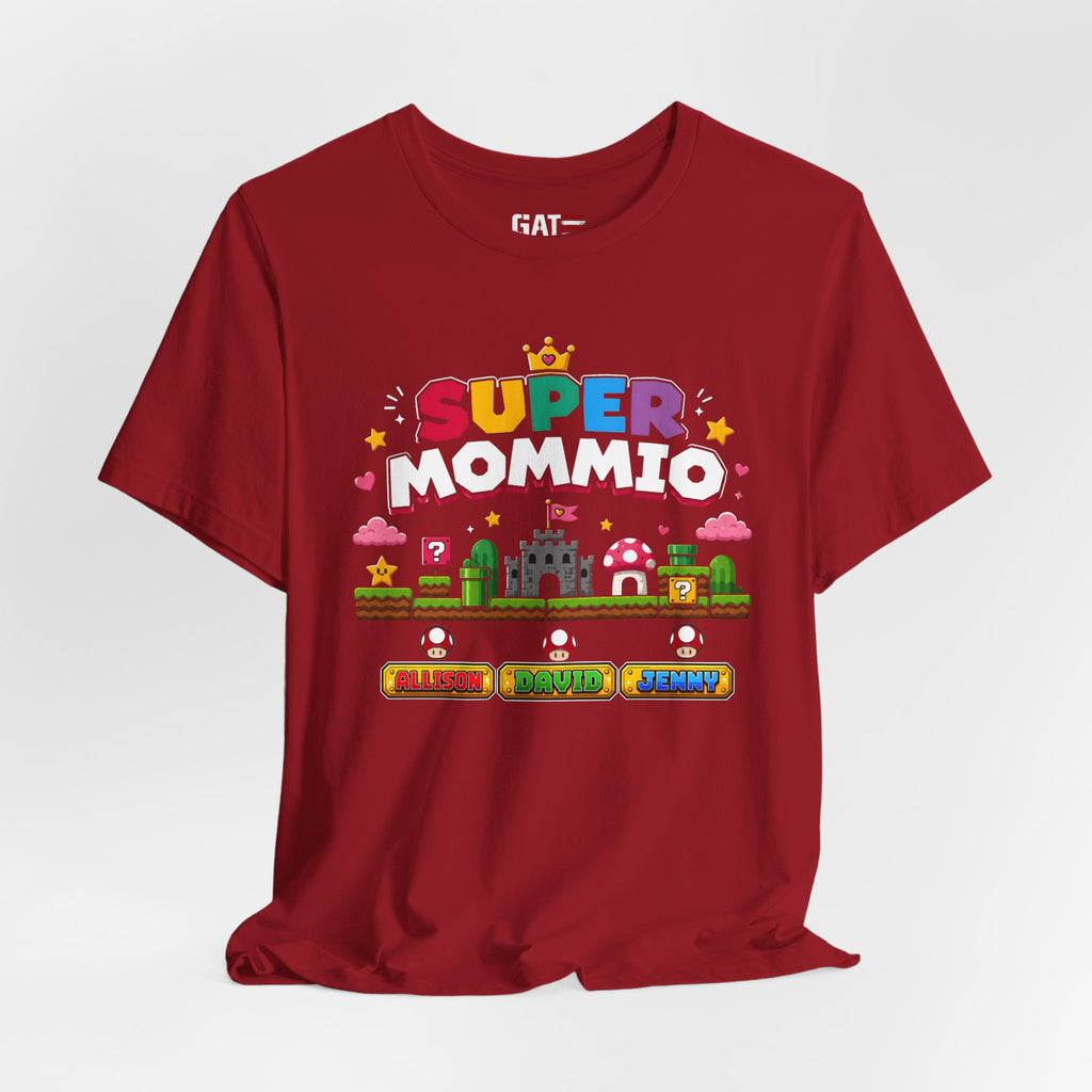 Super Mommio pixel game design T-Shirt | Retro video game mom tee