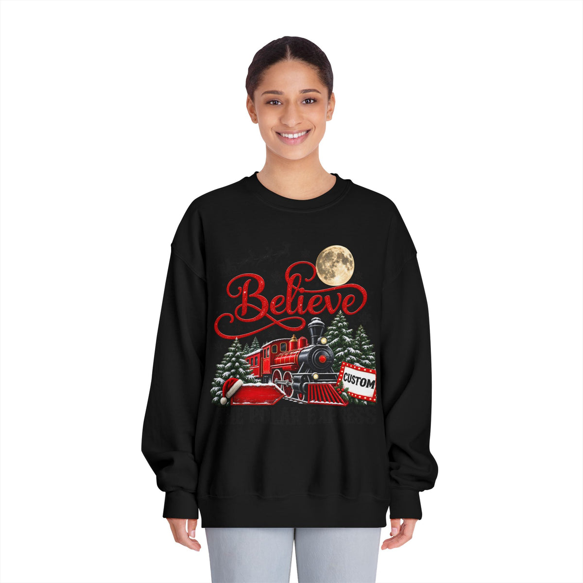 Personalized Polar Express Crewneck Sweatshirt - product mockup view 11