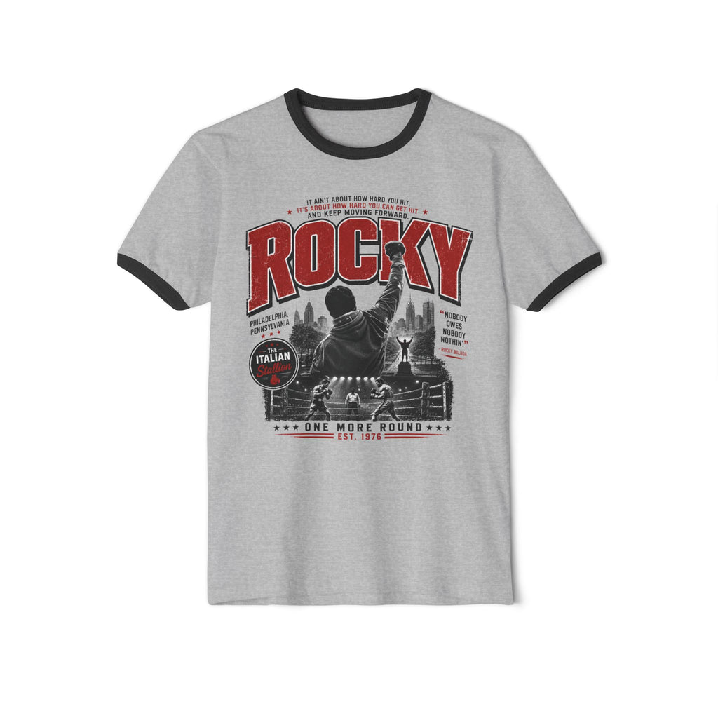 Rocky Vintage Ringer T-Shirt – One More Round Retro Boxing Tee