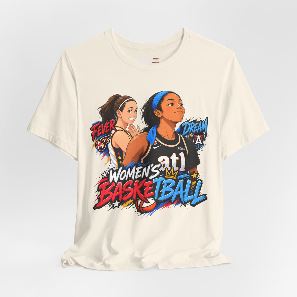 Caitlin Clark Angel Reese Shirt WNBA Basketball Rivalry Fever Sky Graphic Tee