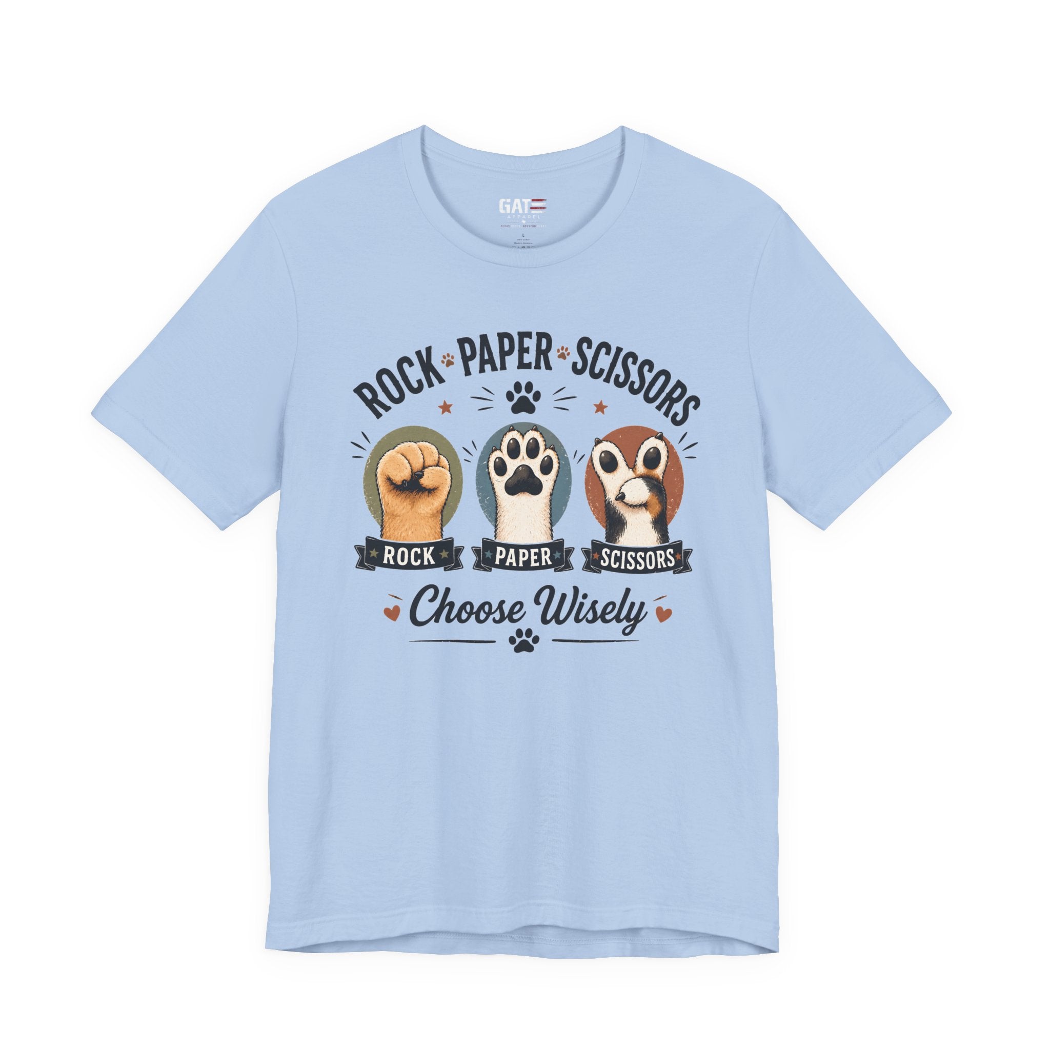 Rock Paper Scissors Cat Shirt, Funny Cat Lover Tee, Cat Paw Graphic Shirt, Cute Pet Mom Gift, Choose Wisely Cat Tee, Cat Dad Shirt