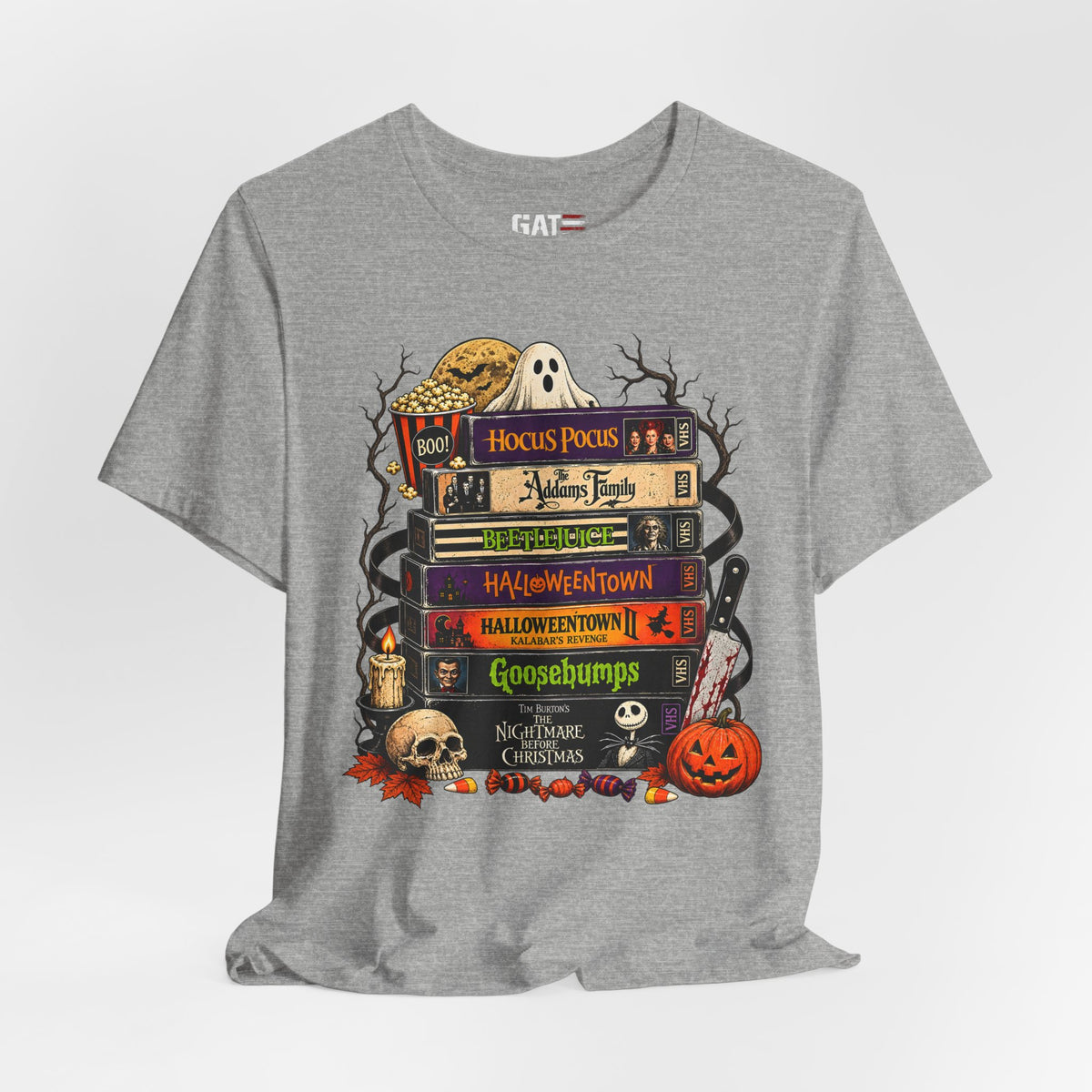 Halloween Movie Stack Shirt | Spooky Classics Tee