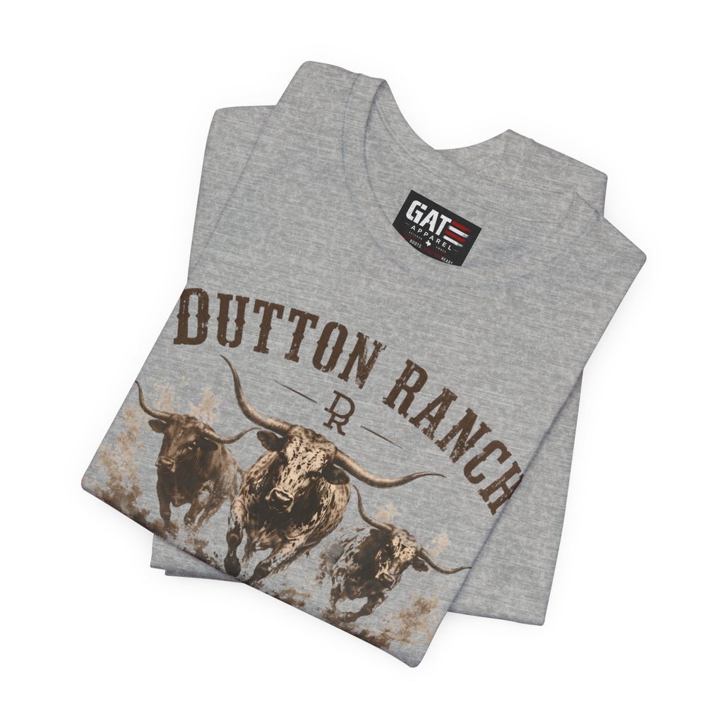 Dutton Ranch Longhorn Shirt, Yellowstone Inspired Western Tee, Cowboy Ranch Graphic T-Shirt, Texas Country Shirt, Rustic Cowgirl Gift