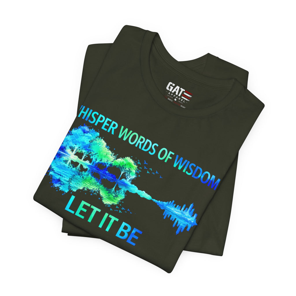 Let It Be Guitar Tee — 'Whisper Words of Wisdom' Music Lover T‑Shirt