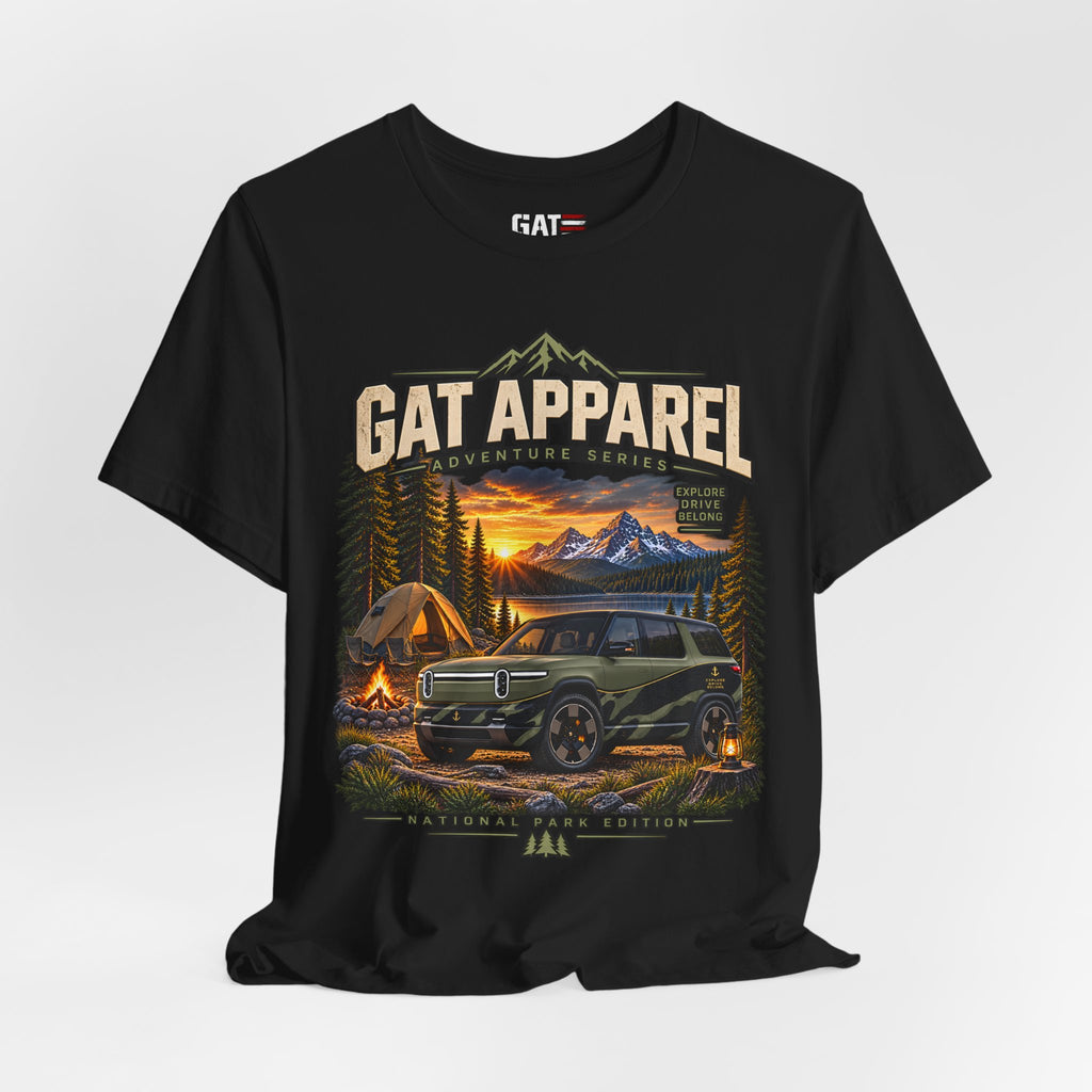 Adventure SUV Tee — GAT Apparel Campfire Mountain Graphic T-Shirt