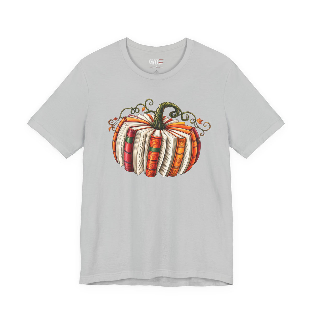 Fall Book Lover Shirt – Pumpkin Books Graphic Tee – product photo