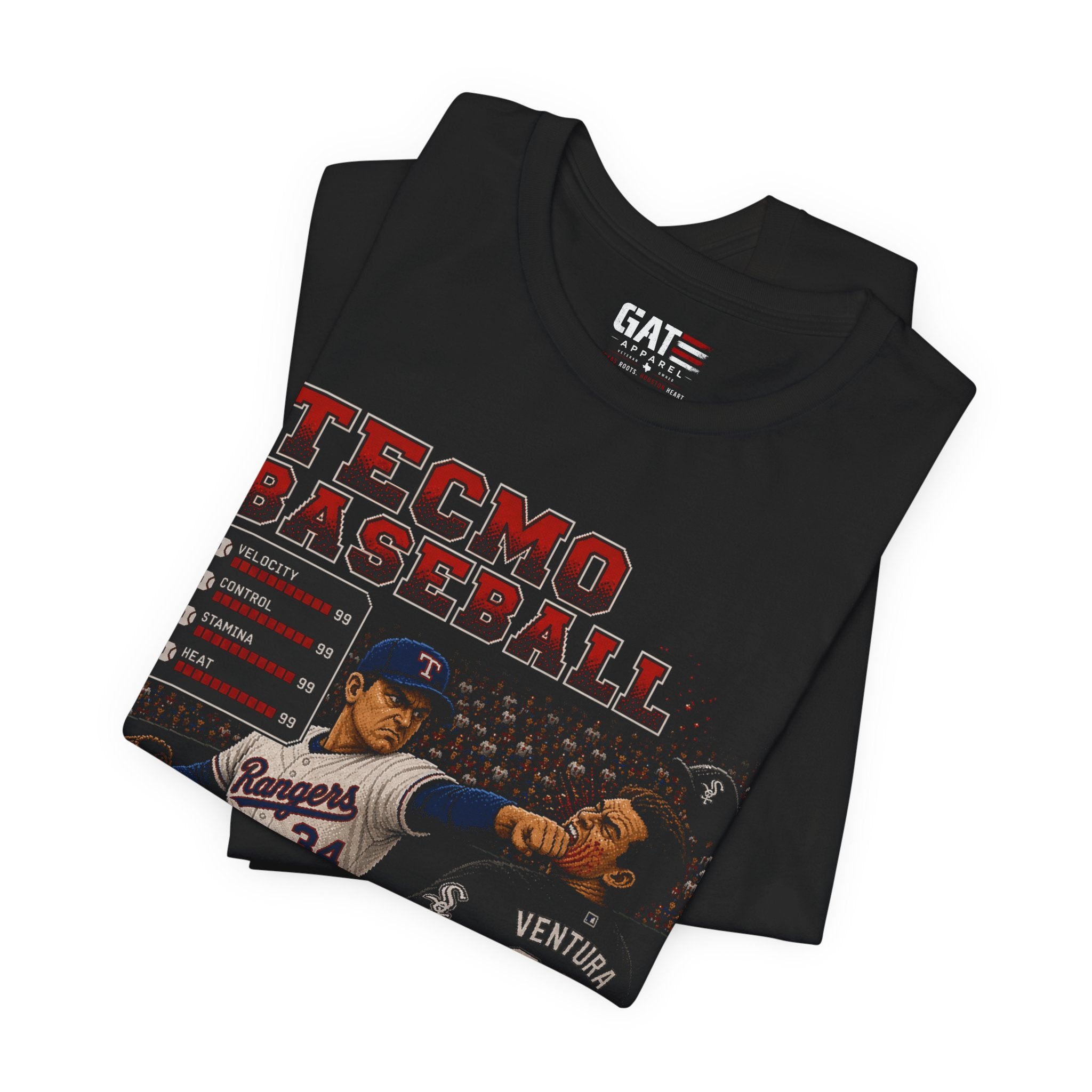 Tecmo Baseball Nolan Ryan Tee | Vintage Video Game Style Baseball Shirt
