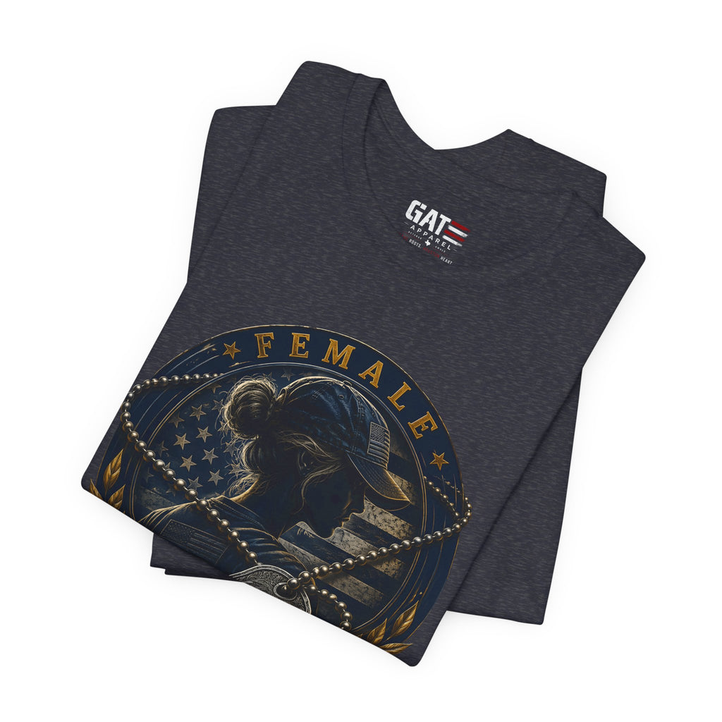 Female Veteran Shirt Patriotic Military Tee Dog Tag Shirt for Women Army Navy Marine Air Force Veteran Gift American Flag Shirt