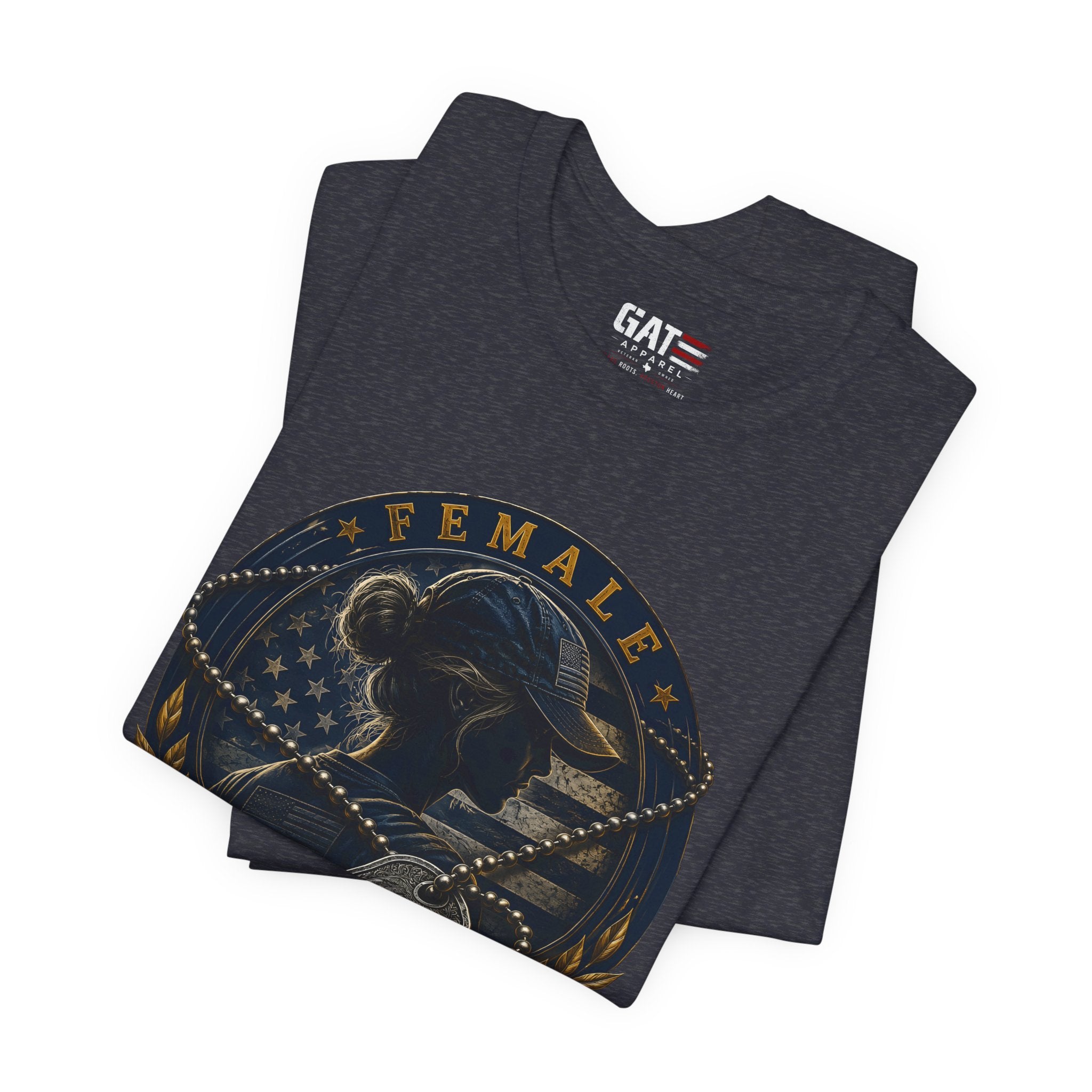 Female Veteran Shirt Patriotic Military Tee Dog Tag Shirt for Women Army Navy Marine Air Force Veteran Gift American Flag Shirt