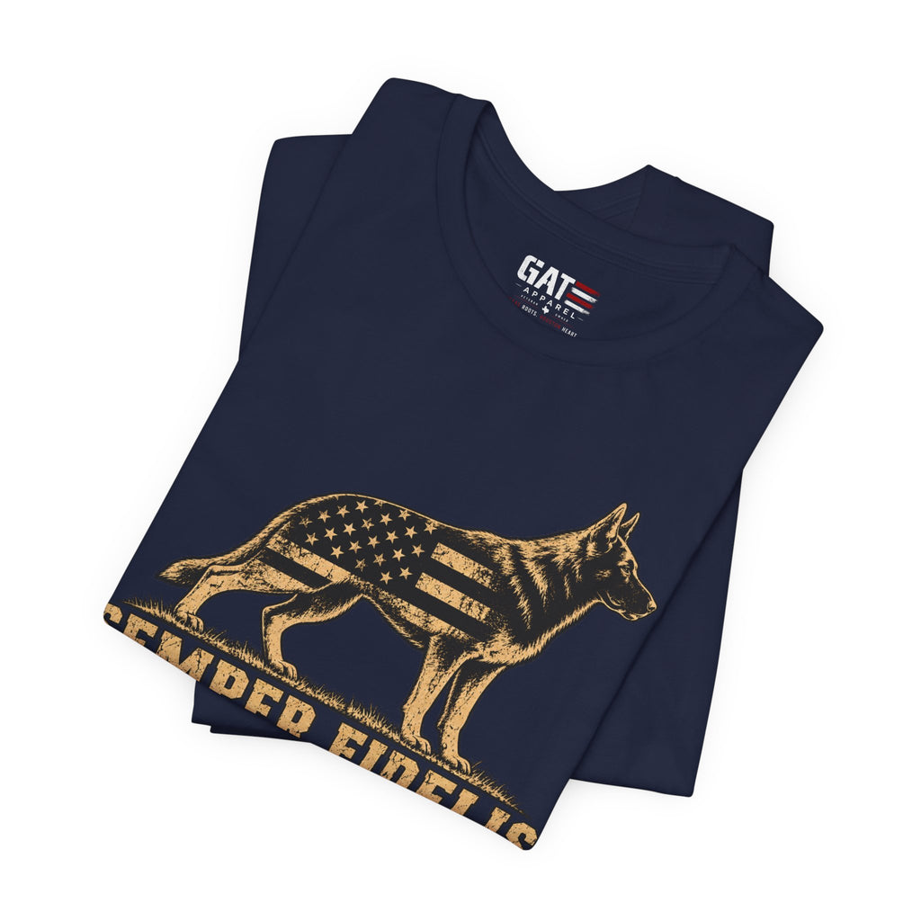 Semper Fidelis German Shepherd T-Shirt — Patriotic Military K9 Tee