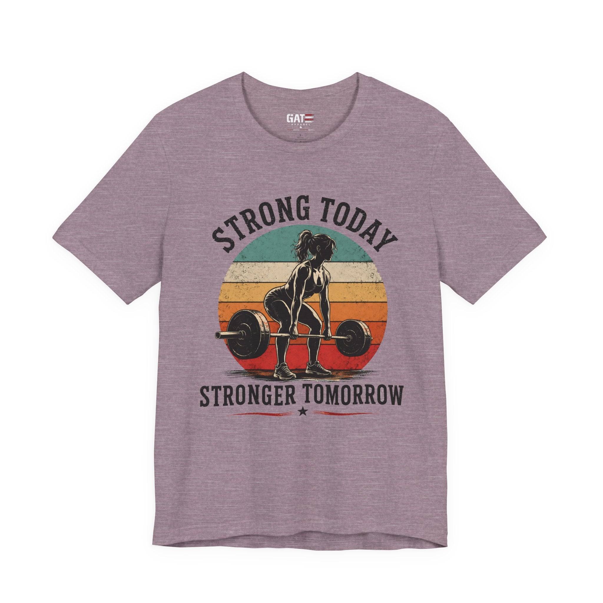 Strong Today Stronger Tomorrow Shirt, Women's Gym Shirt, Retro Weightlifting Tee, Fitness Gift for Women