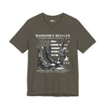 Warrior's Resolve Boots & Flag graphic Tee | Veteran USA Military Shirt