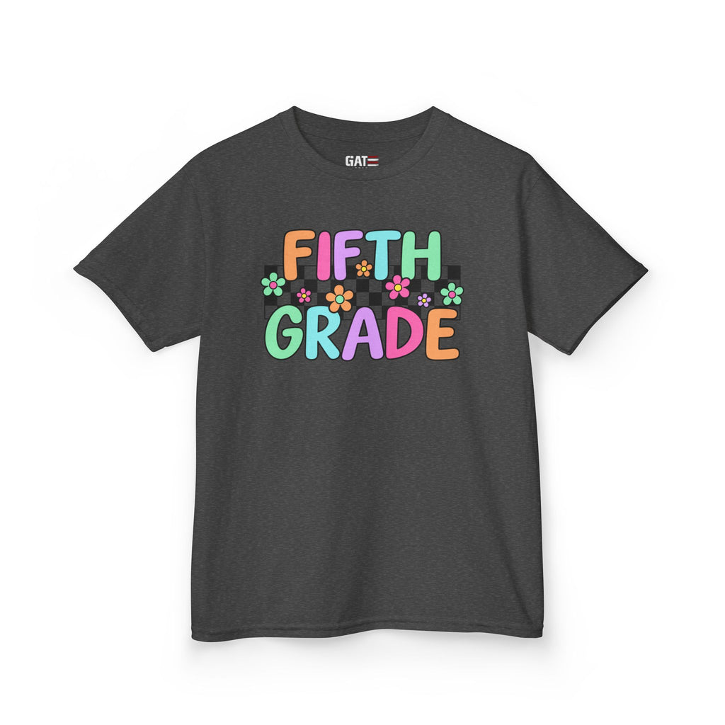 Custom Grade Level Shirt for Kids – Retro Checkered Floral Back to School Tee