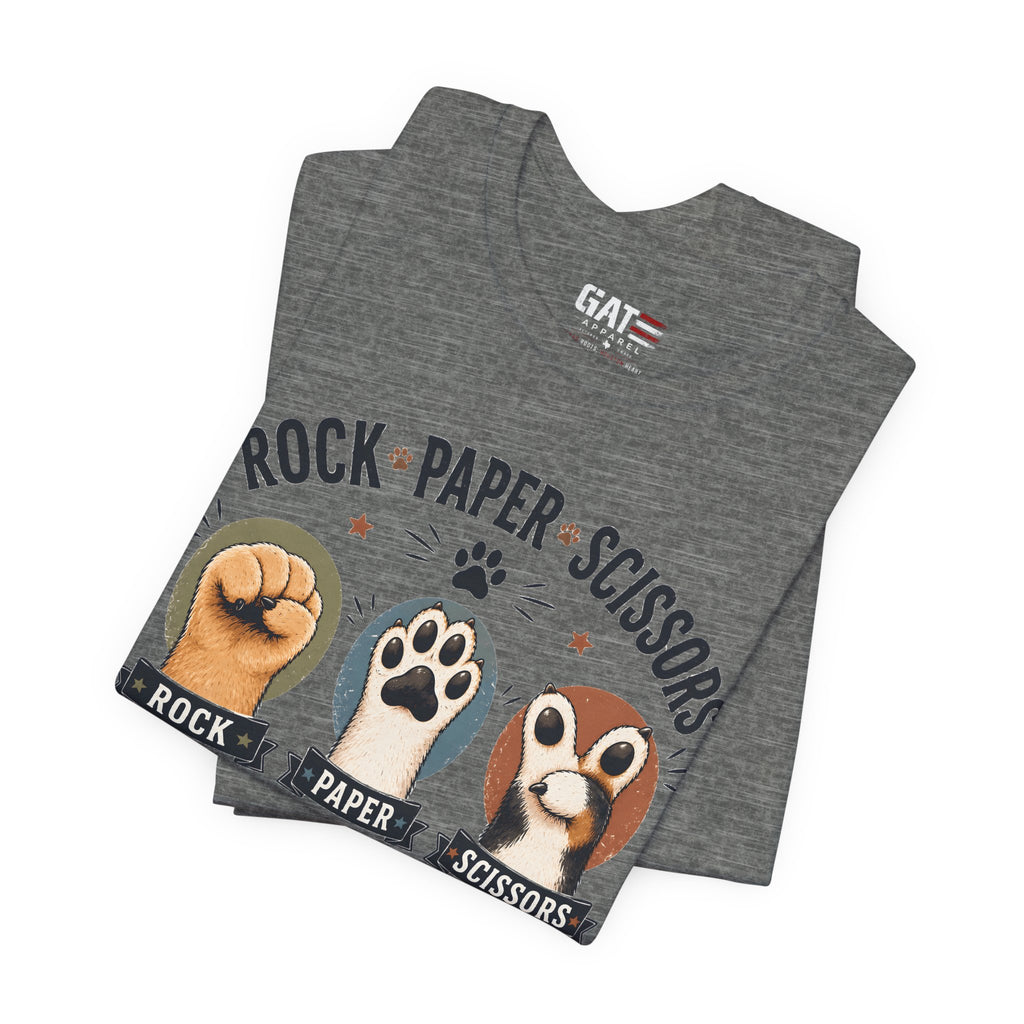Rock Paper Scissors Cat Shirt, Funny Cat Lover Tee, Cat Paw Graphic Shirt, Cute Pet Mom Gift, Choose Wisely Cat Tee, Cat Dad Shirt