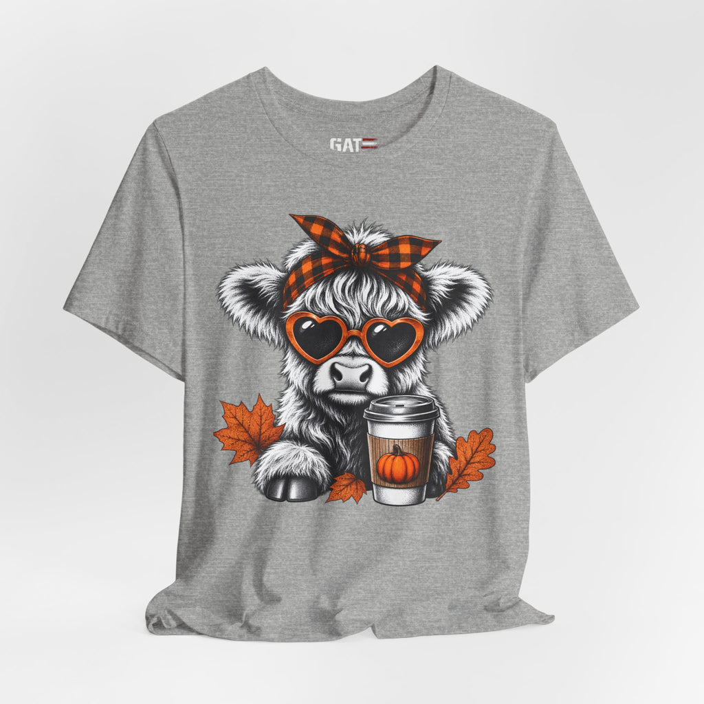 Cute cow autumn T-shirt color mockup