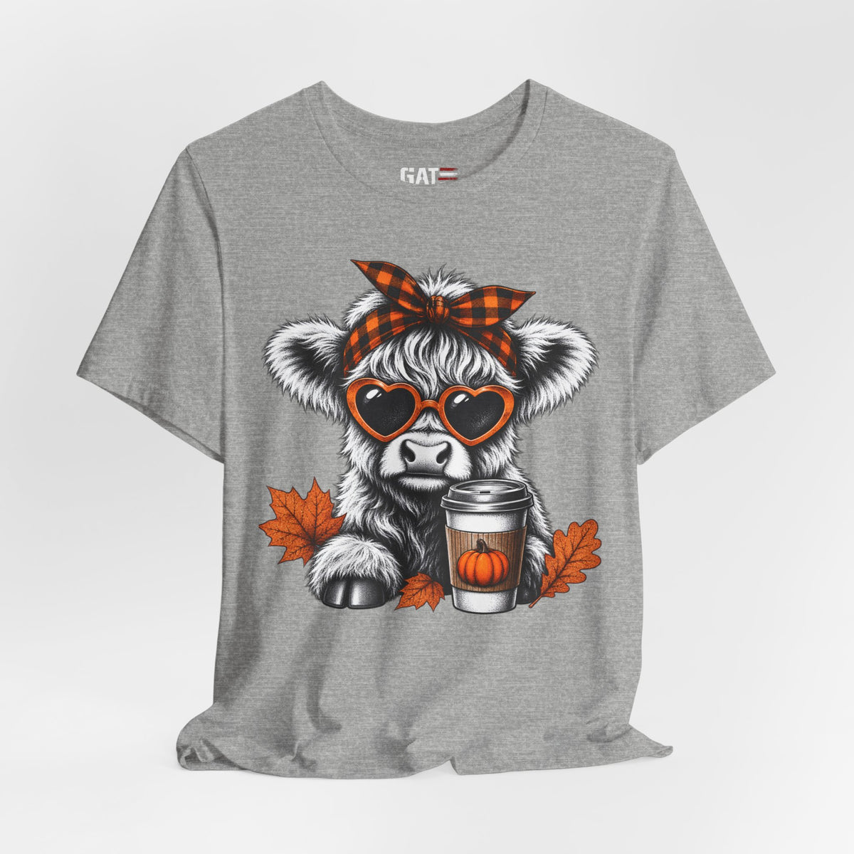 Cute cow autumn T-shirt color mockup