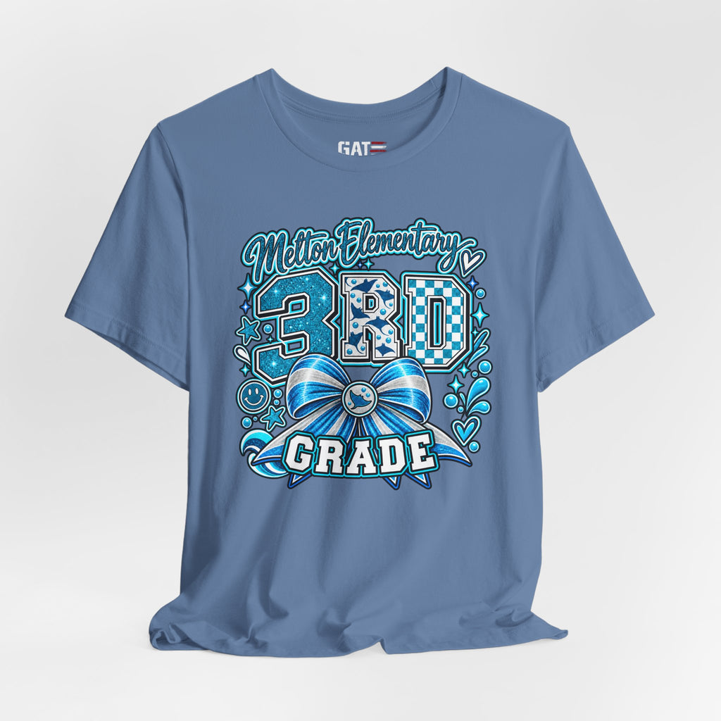 Melton 3rd Grade School T‑Shirt — Bow Design