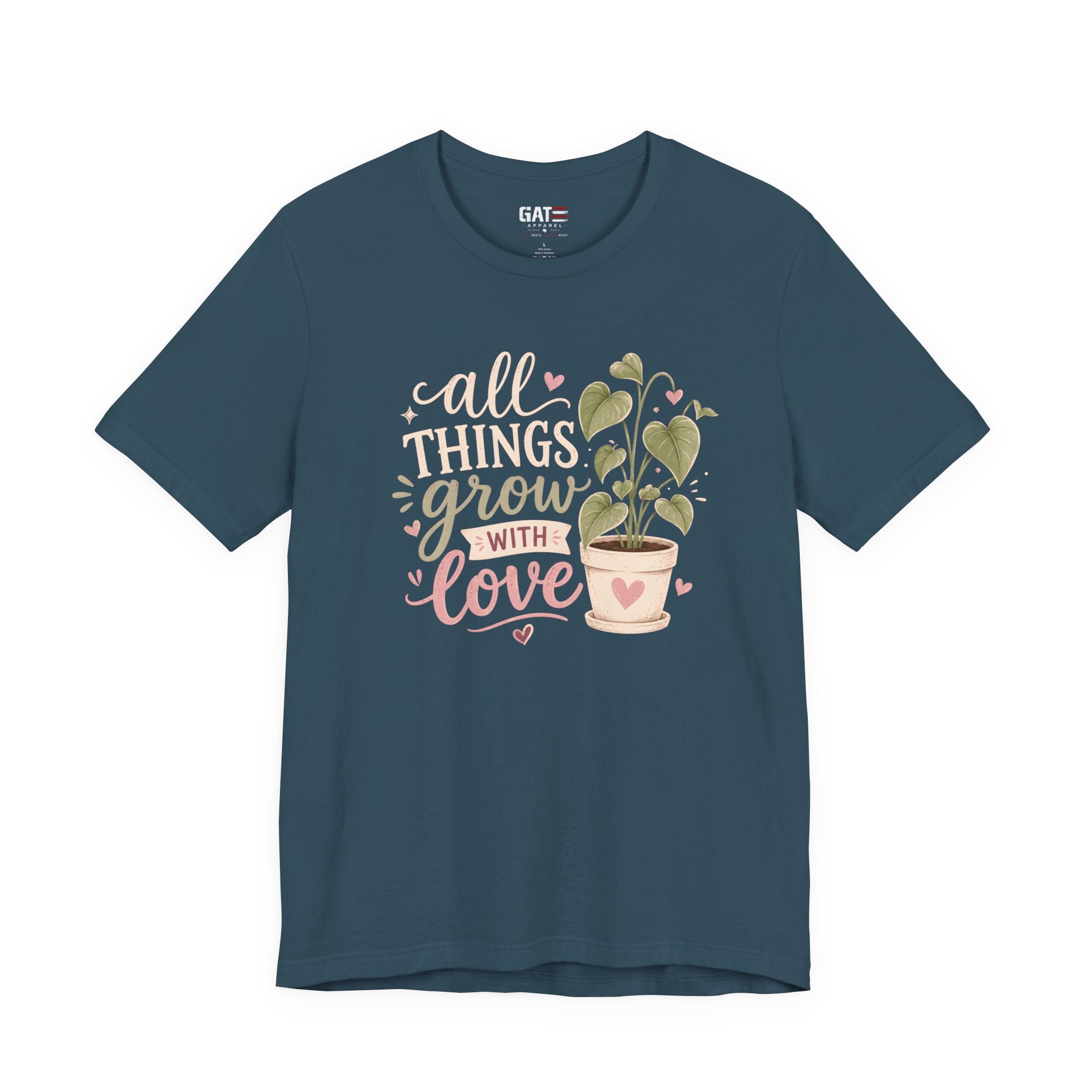 Plant Lover Shirt, All Things Grow With Love Shirt, Gardening Shirt, Botanical Tee, Plant Mom Gift, Flower Lover