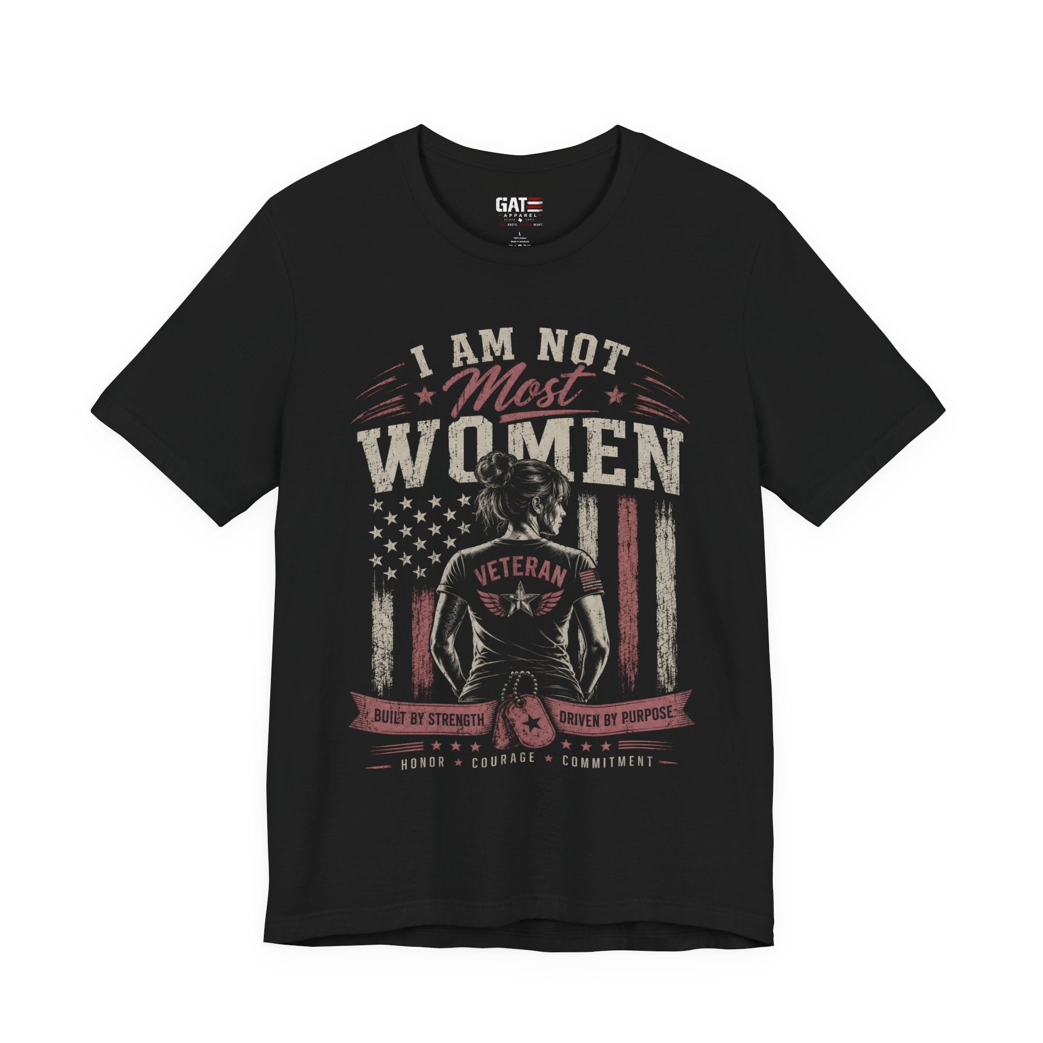 I Am Not Most Women Patriotic Graphic T-Shirt | Women's USA Flag Tee